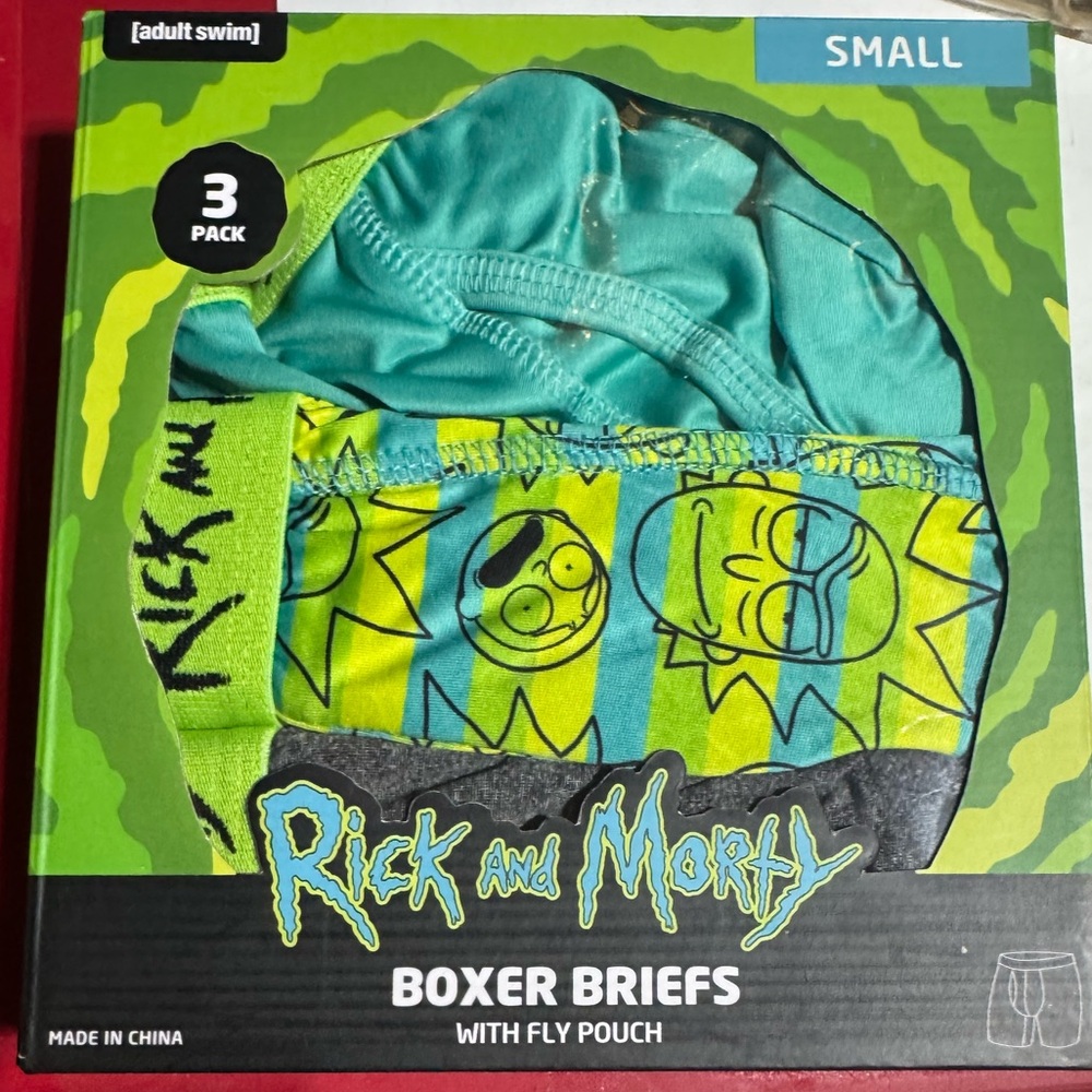 Rick and Morty Blue and Green Boxer Briefs - 3 Pack
